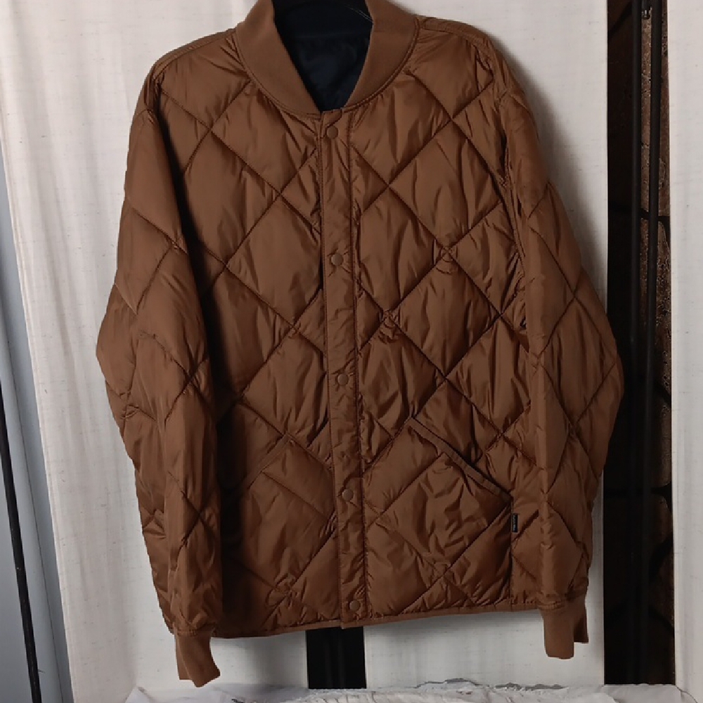 Calvin Klein Brown Puffer Jacket with Quilted Design